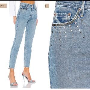 GRLFRND Karolina jeans in Glamrock new without tags studs & rhinestones diamonds